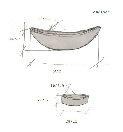 dimensions of orange set of nut bowls by PaperPetuum